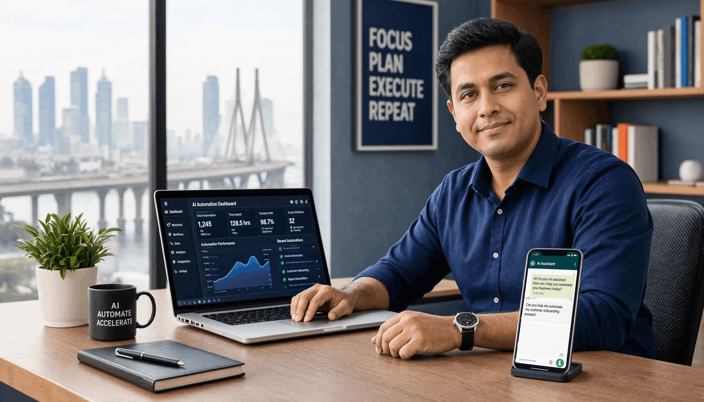 Best AI agency in Mumbai - Voltairtech team helping businesses automate repetitive tasks, save time and cut costs with AI voice agents, WhatsApp automation, and AI content creation